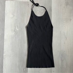 WOMENS HIGH QUALITY GRAY RIBBED HALTER TOP GRAY SLIM FESTIVAL COACHELLA SMALL